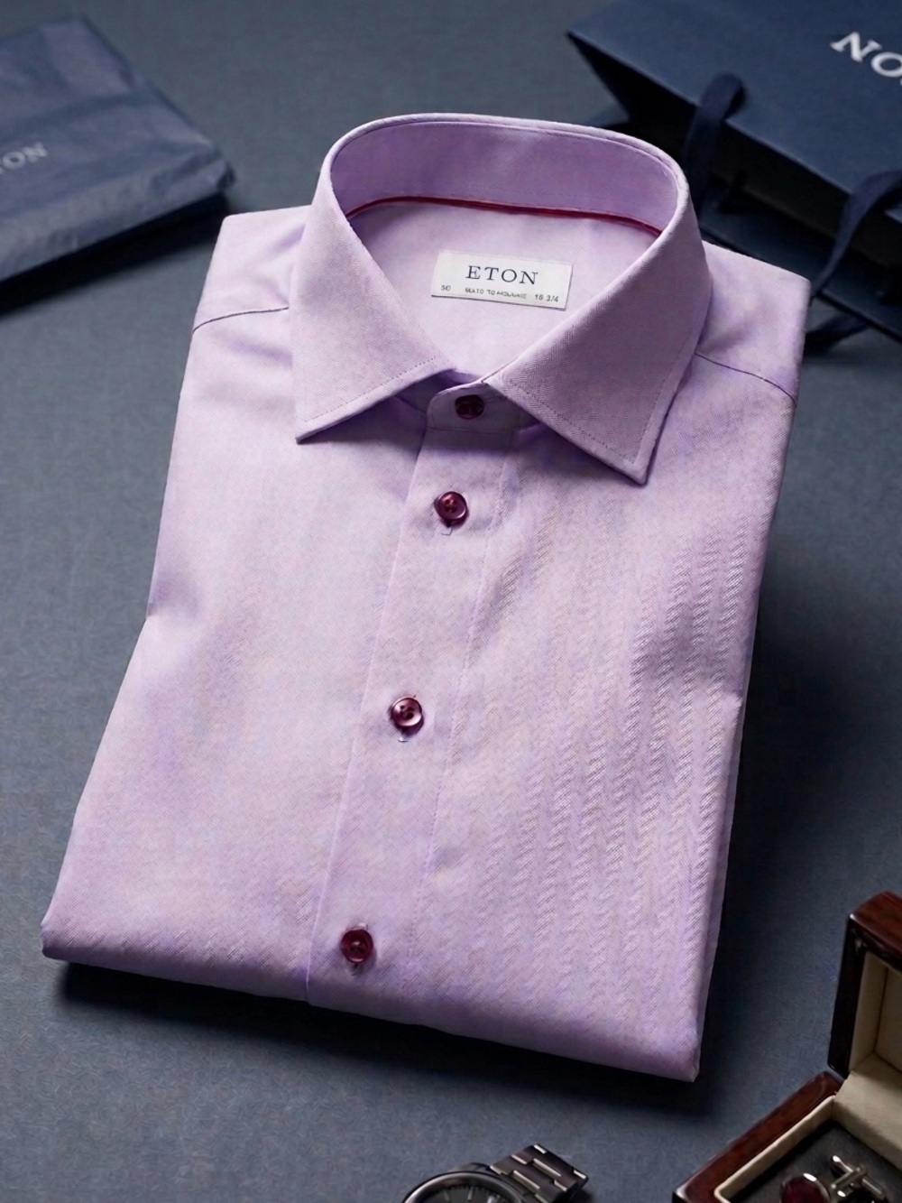 NWOT Eton Men's Lavender Dress Shirt size 3Xl 50 19 3/4